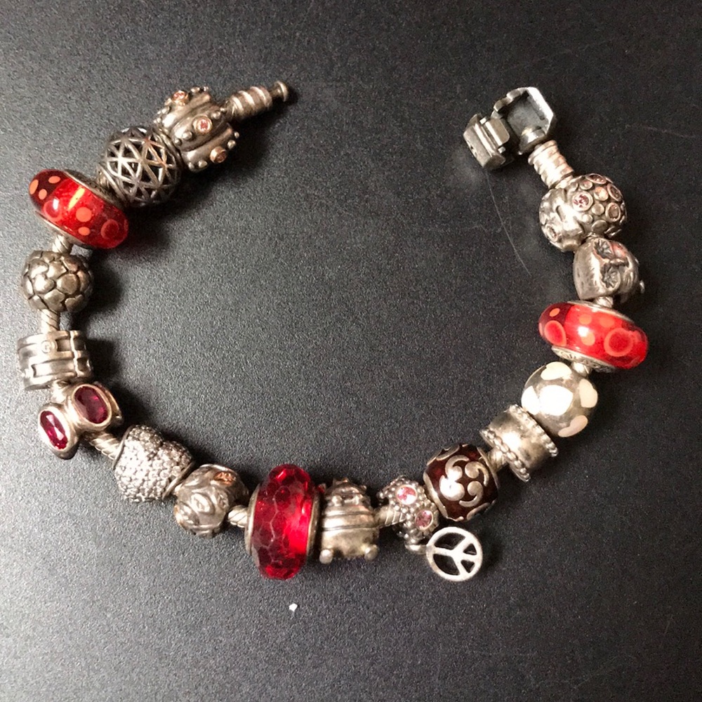 Pandora bracelet with 14 charms
